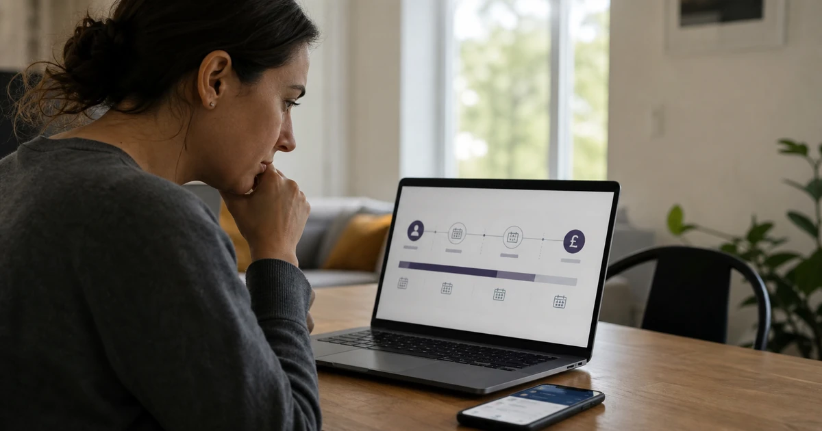 Patient checking how a deposit and monthly cosmetic surgery payments fit into a longer-term budget