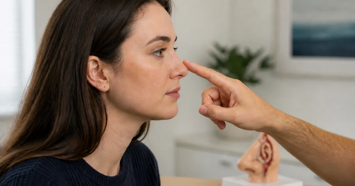 Rhinoplasty consultation focused on nasal profile and proportion